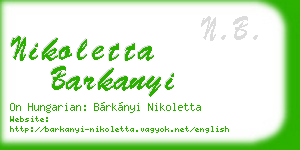 nikoletta barkanyi business card